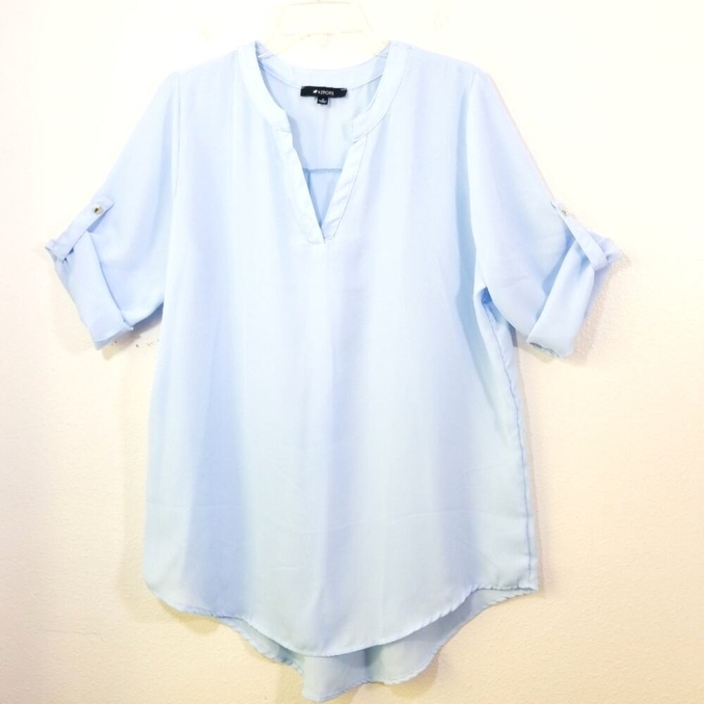 42 Pops chiffon oversized tab sleeve tunic top M
